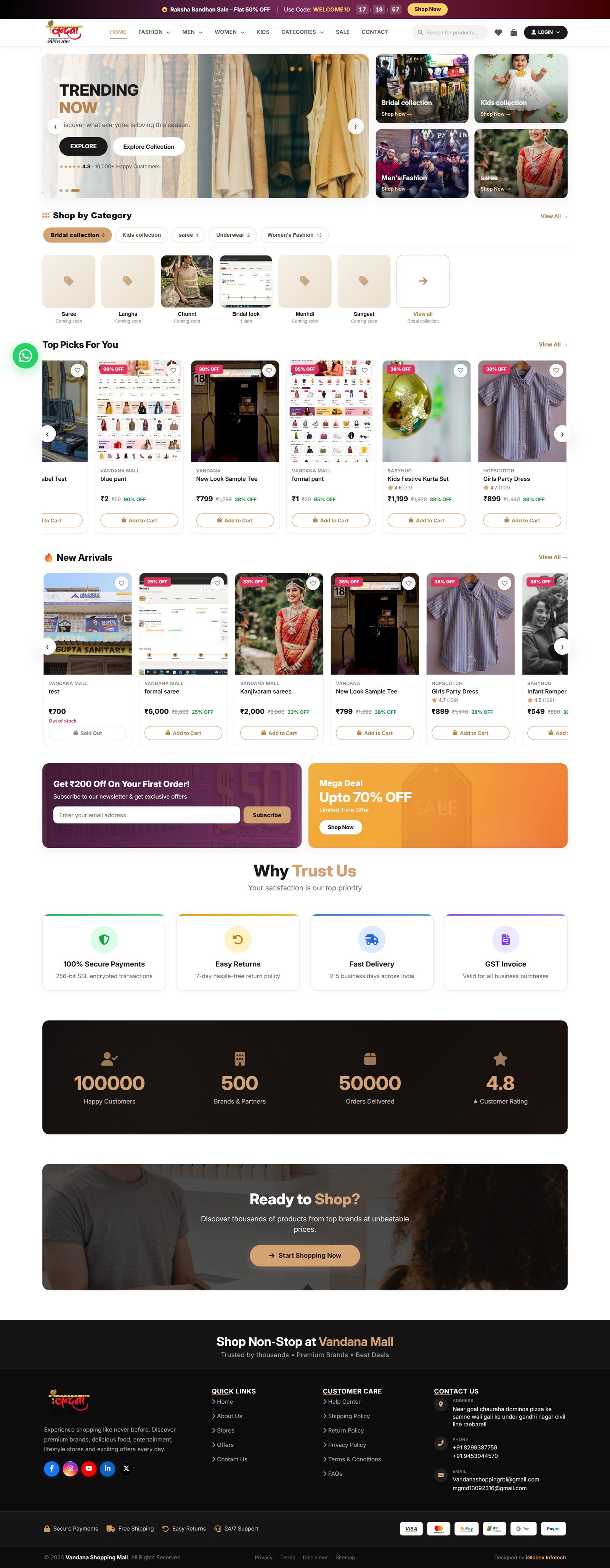 The homepage from top to bottom.
