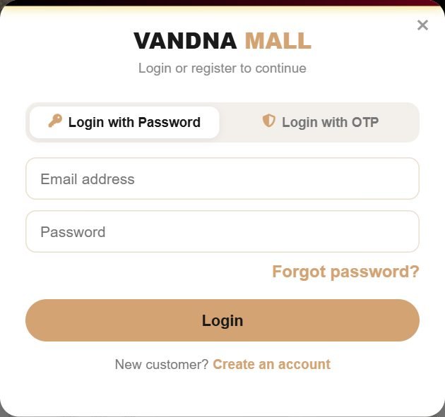 Enter your email and password, then Login.