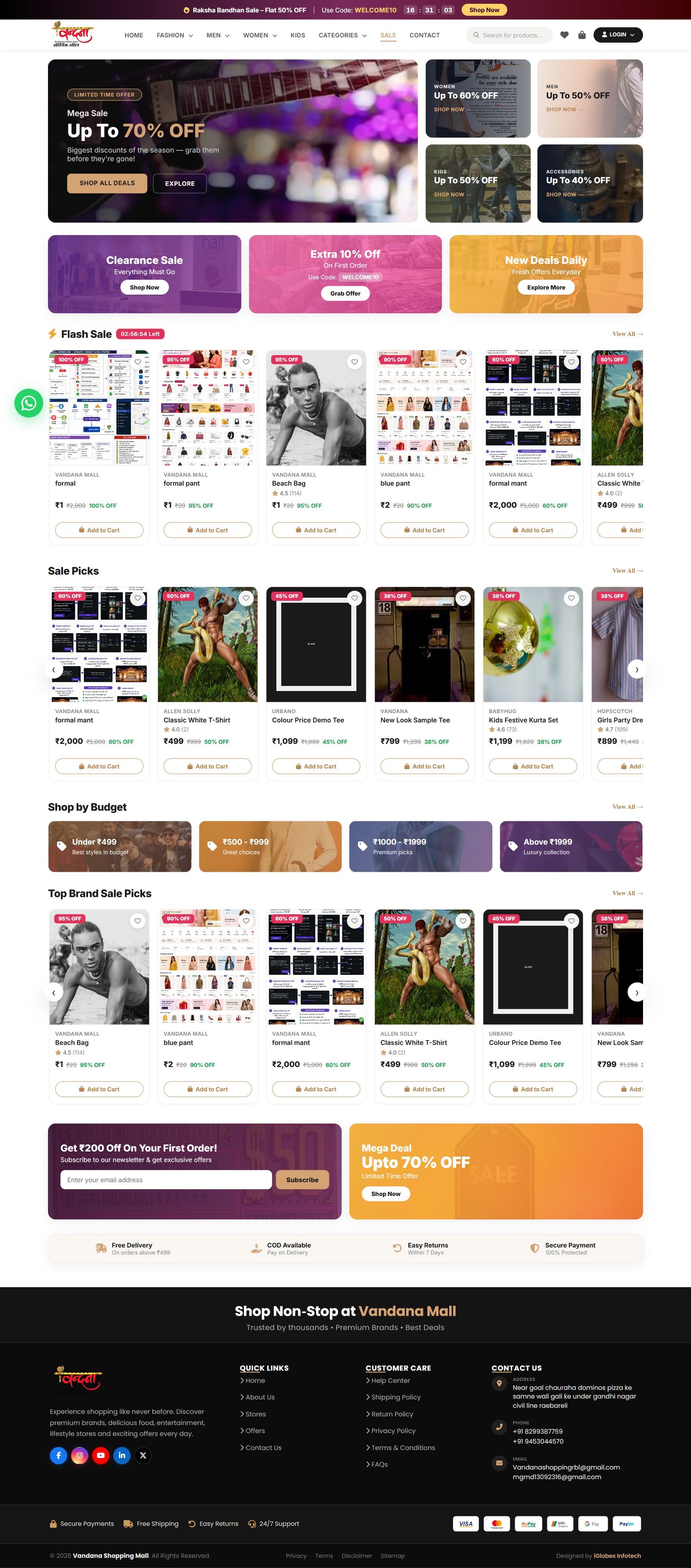 Sale — everything discounted