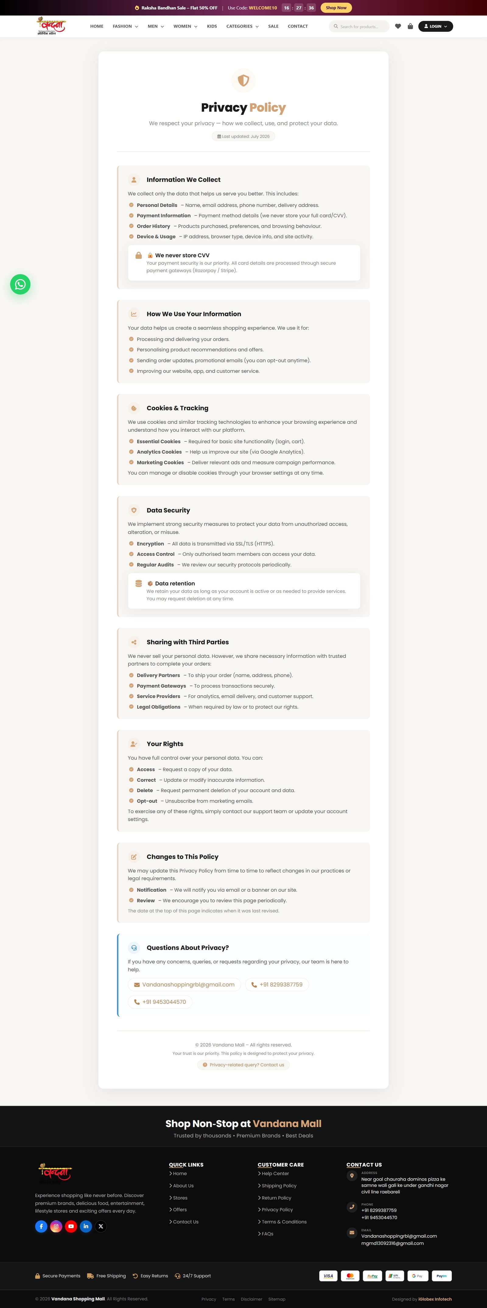 Privacy Policy — how your data is used.