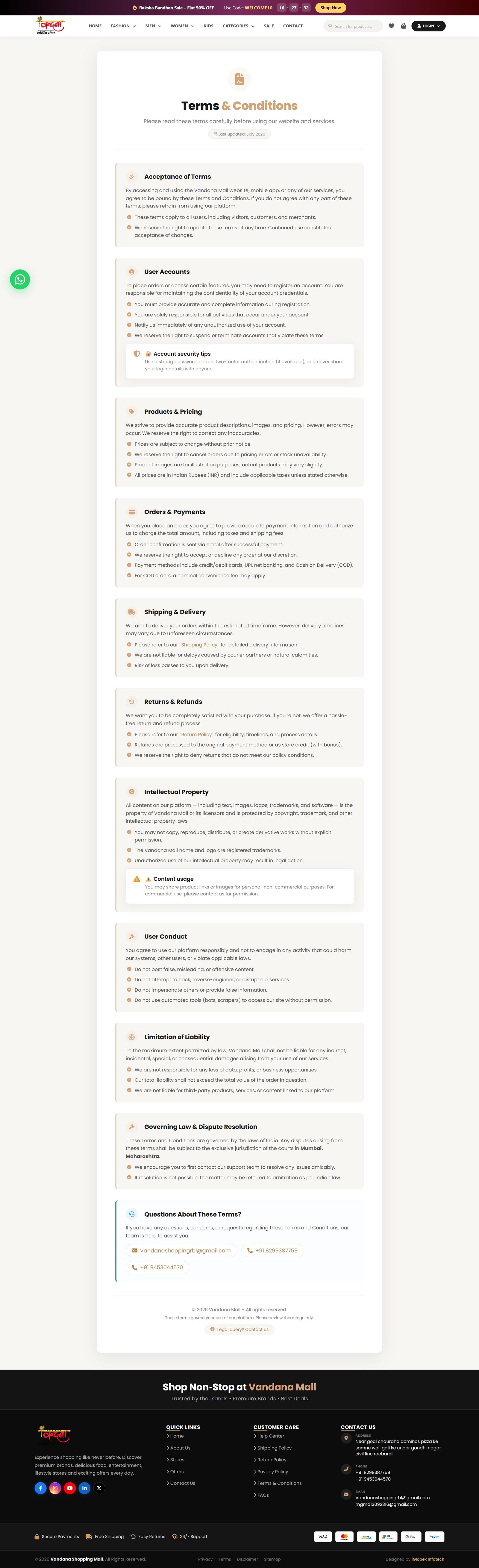 Terms and conditions.